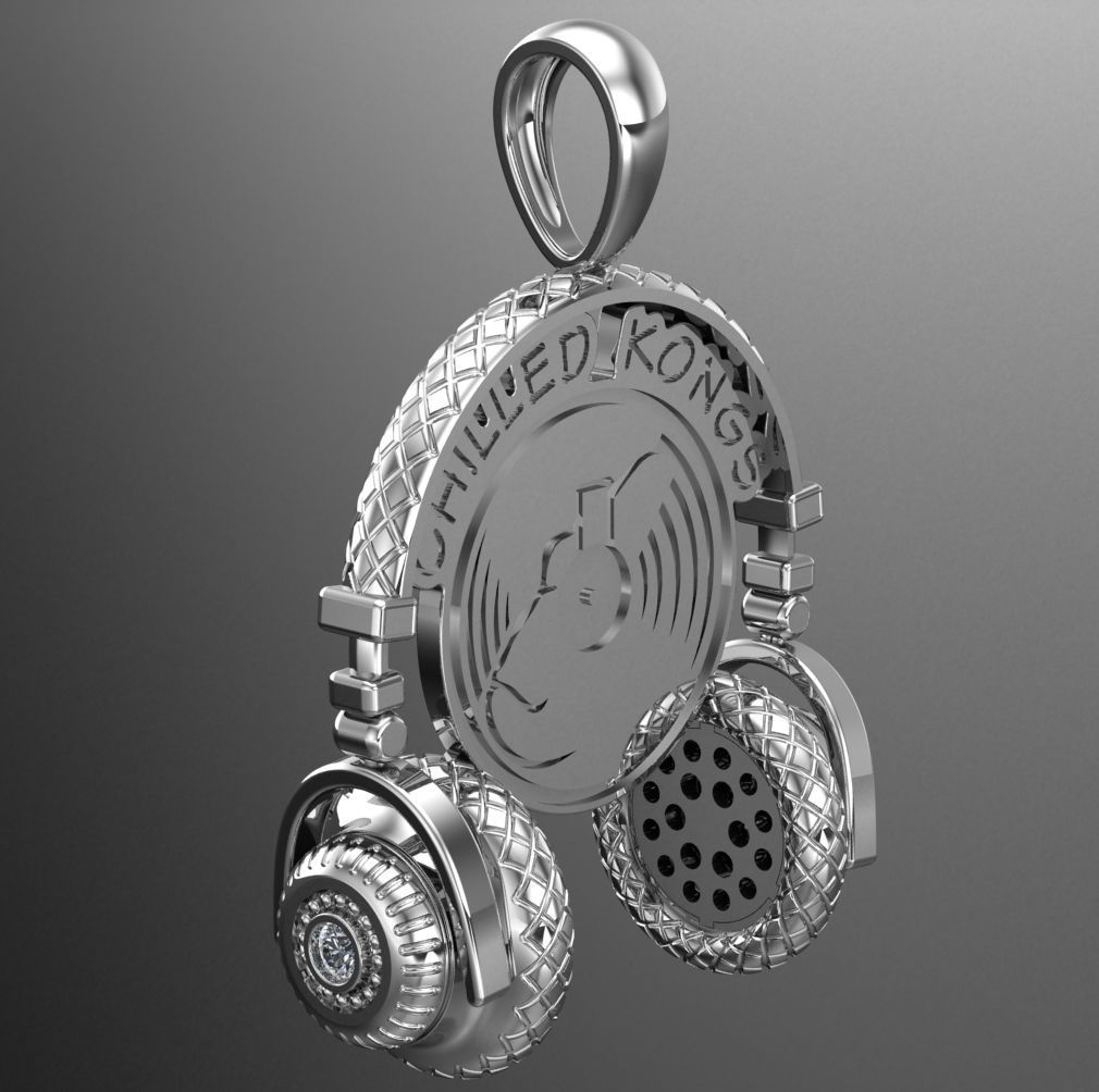  chilled kong headphone pendant 3D print model_4