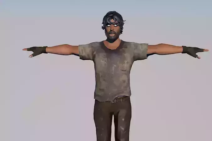 Man with dirty clothes