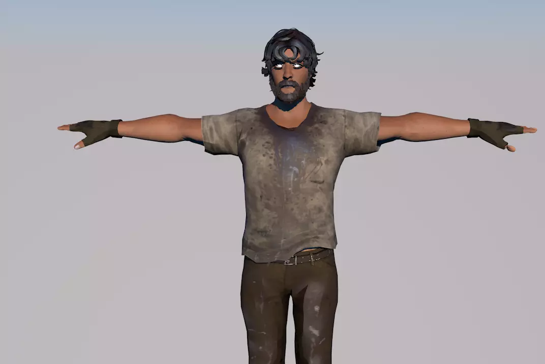 Man with dirty clothes Free low-poly 3D model