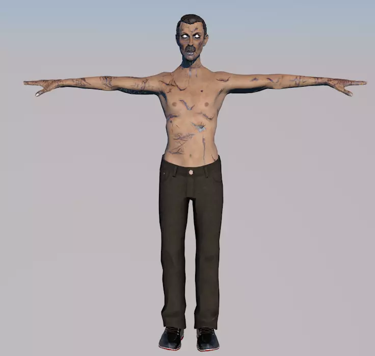 Zombie man Free low-poly 3D model