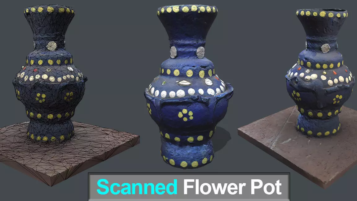 Flower Pot Free low-poly 3D model