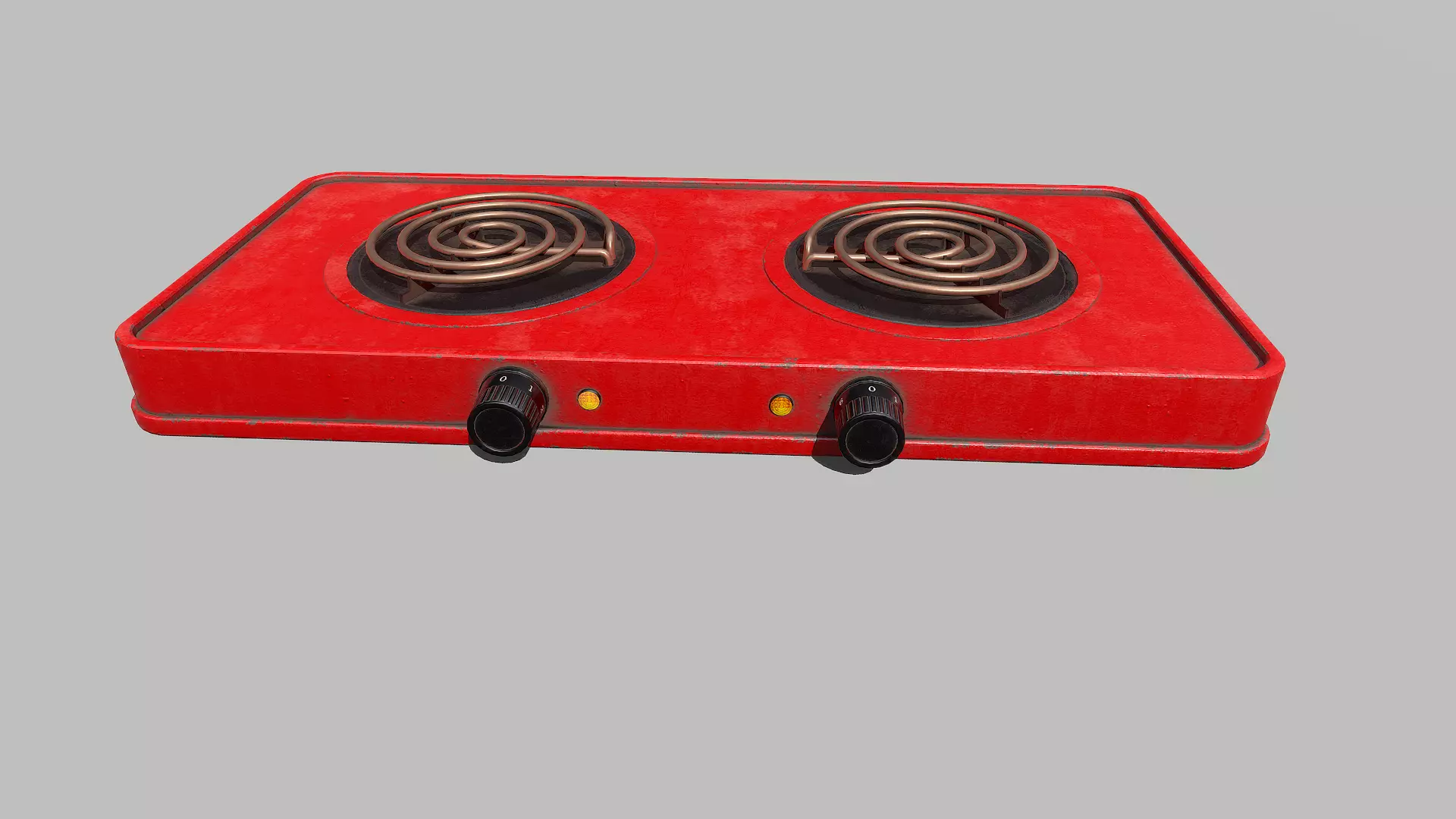 Red Cooktop Low-poly 3D model_0