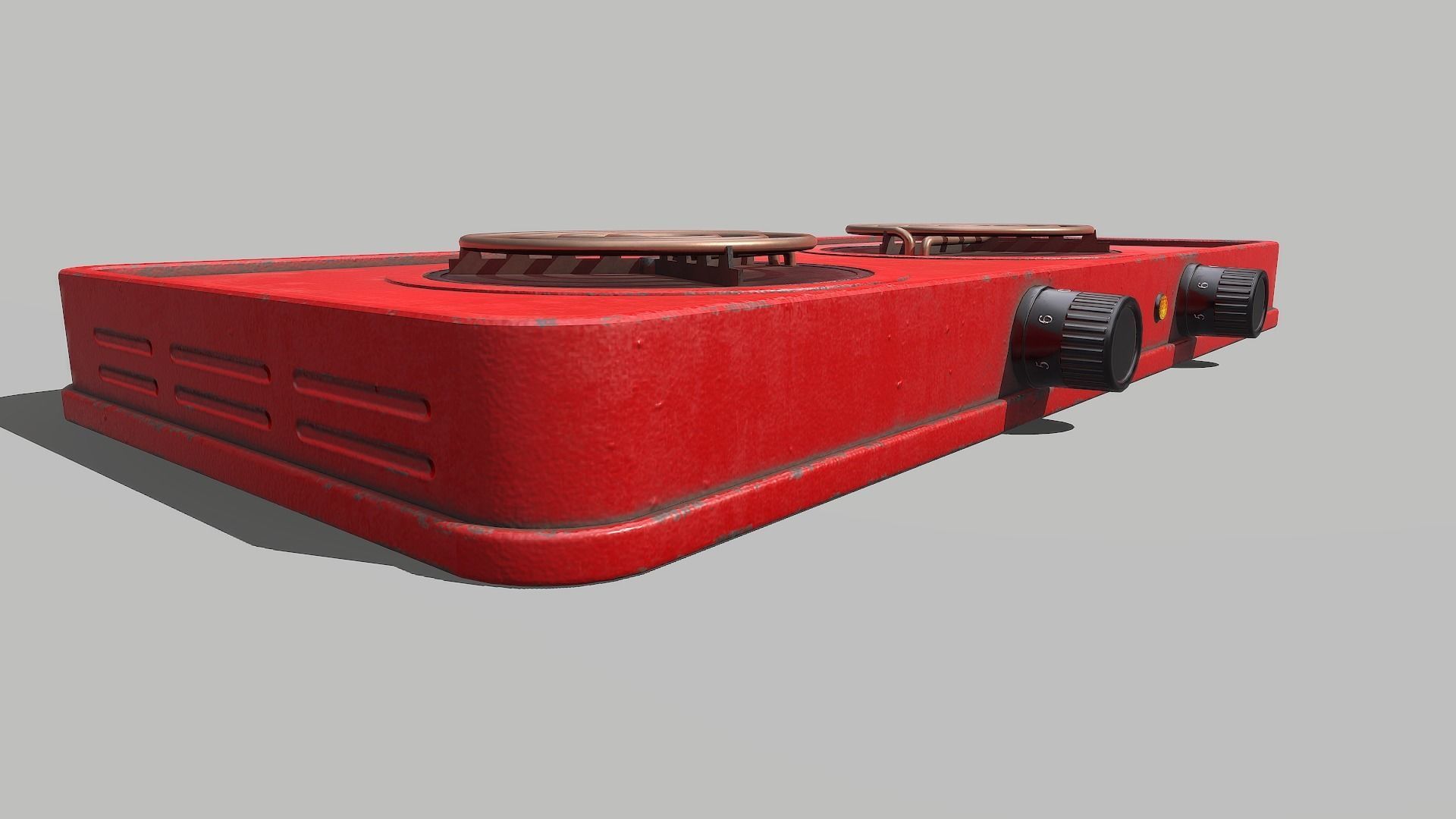 Red Cooktop Low-poly 3D model_3