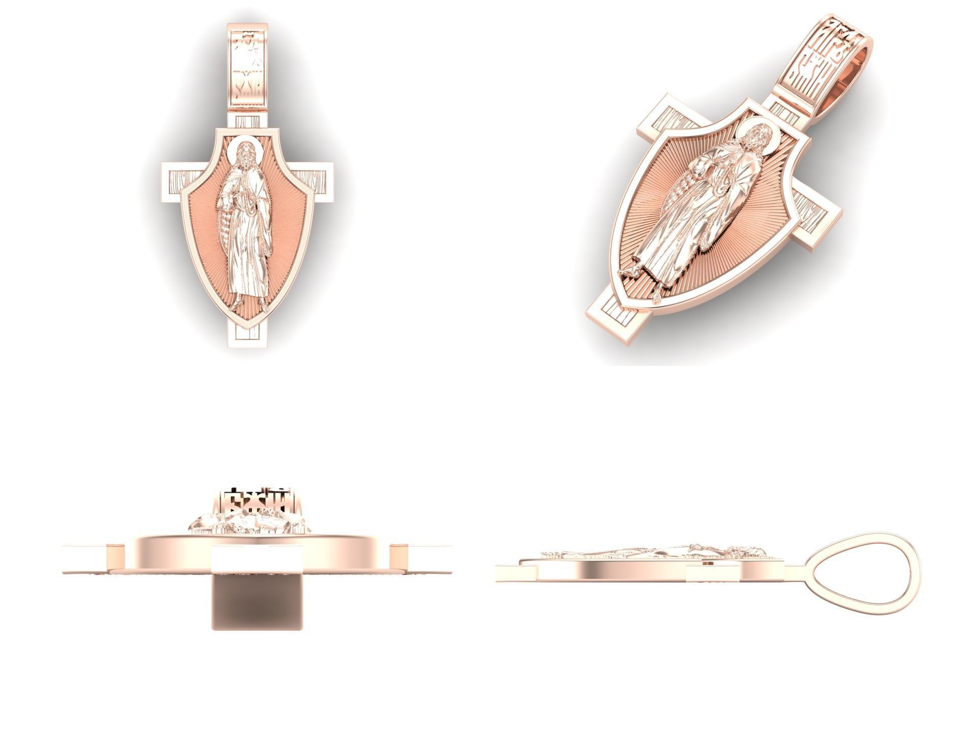 Pendant cross od56 3D print model_8