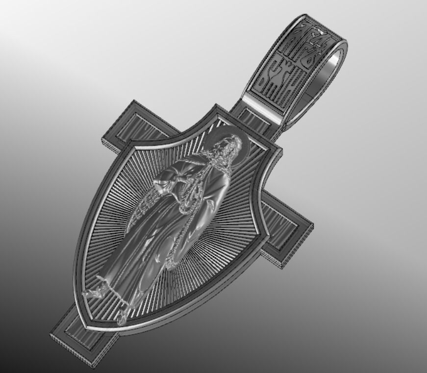 Pendant cross od56 3D print model_16