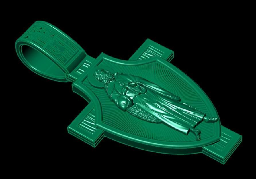 Pendant cross od56 3D print model_15