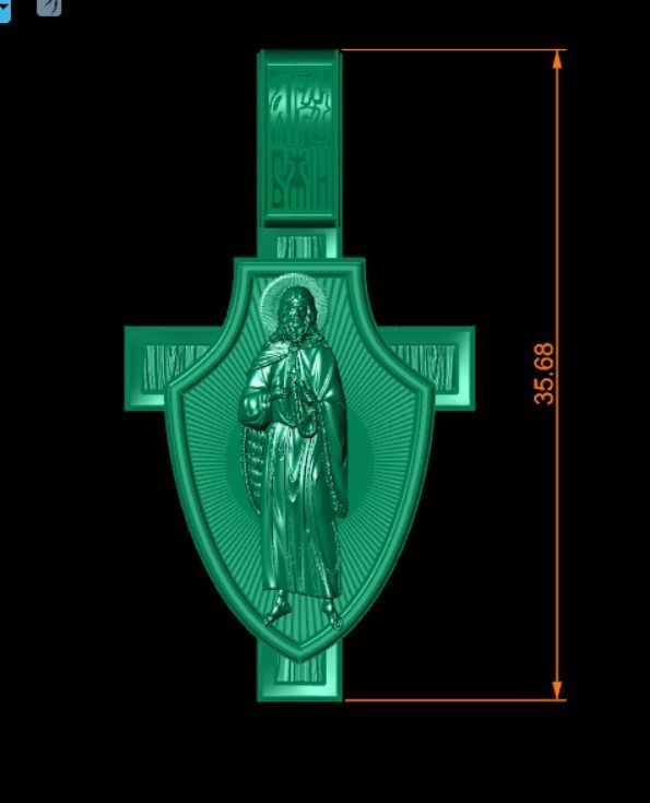 Pendant cross od56 3D print model_13