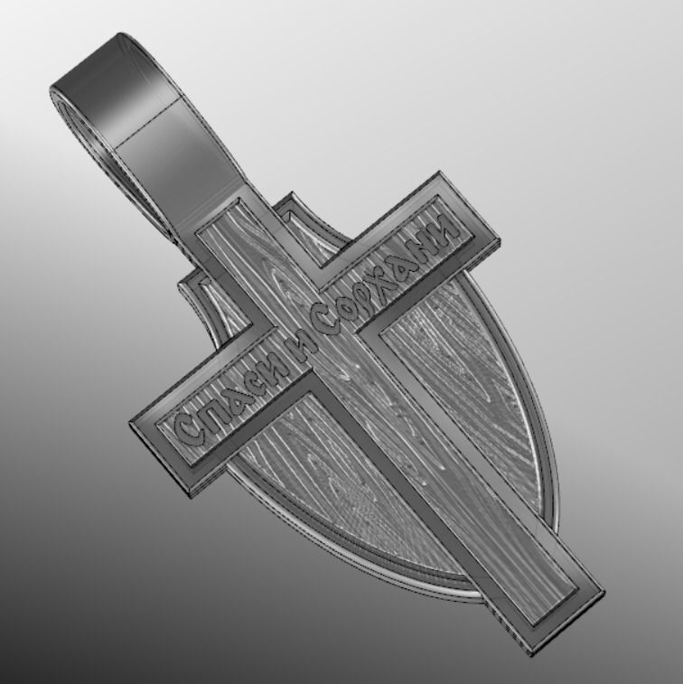 Pendant cross od56 3D print model_23
