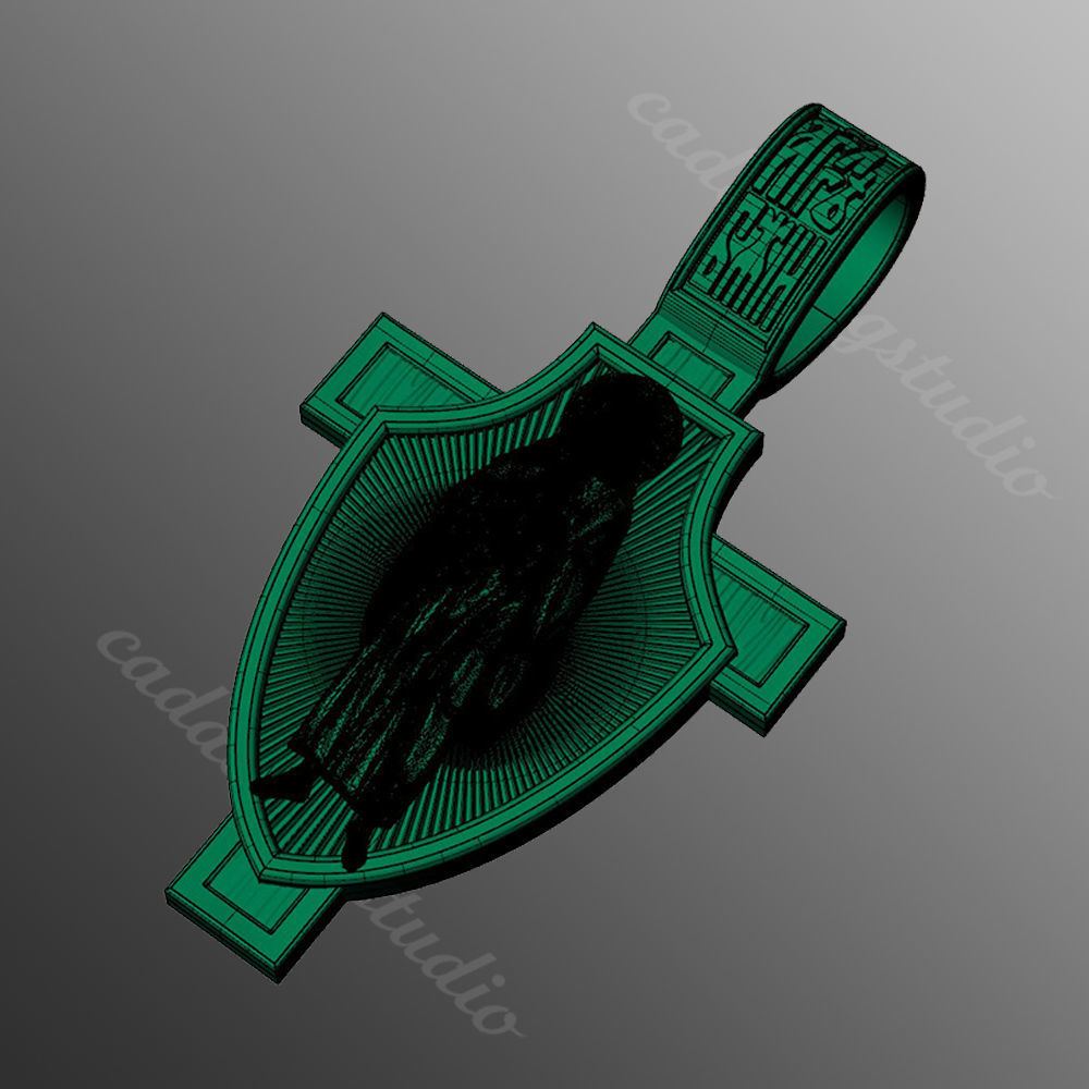 Pendant cross od56 3D print model_2