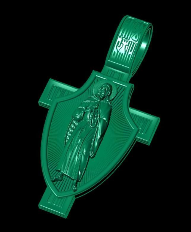 Pendant cross od56 3D print model_12