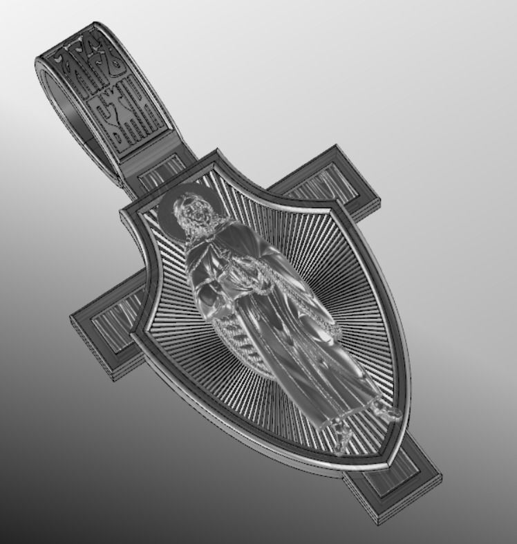 Pendant cross od56 3D print model_20