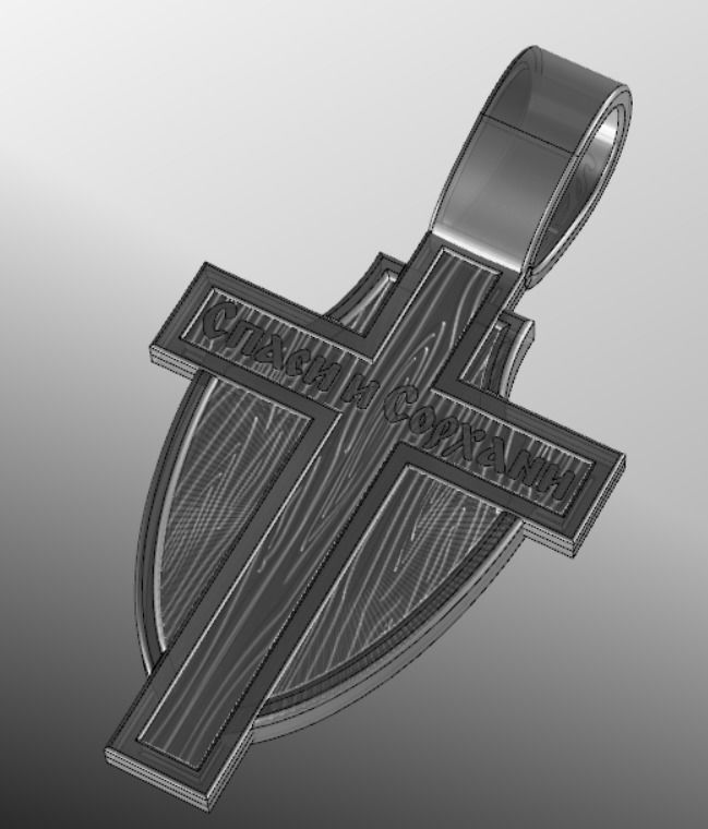 Pendant cross od56 3D print model_19