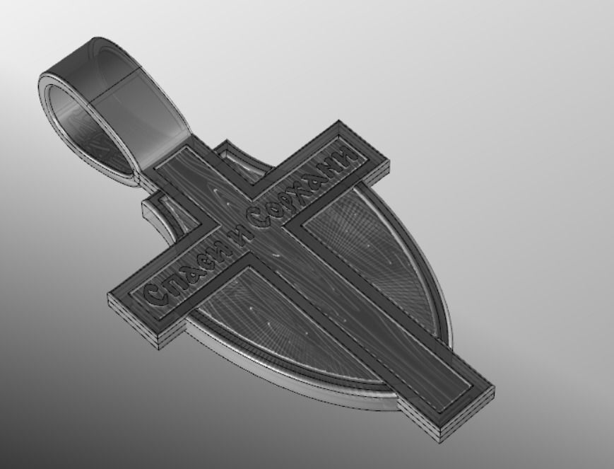 Pendant cross od56 3D print model_22