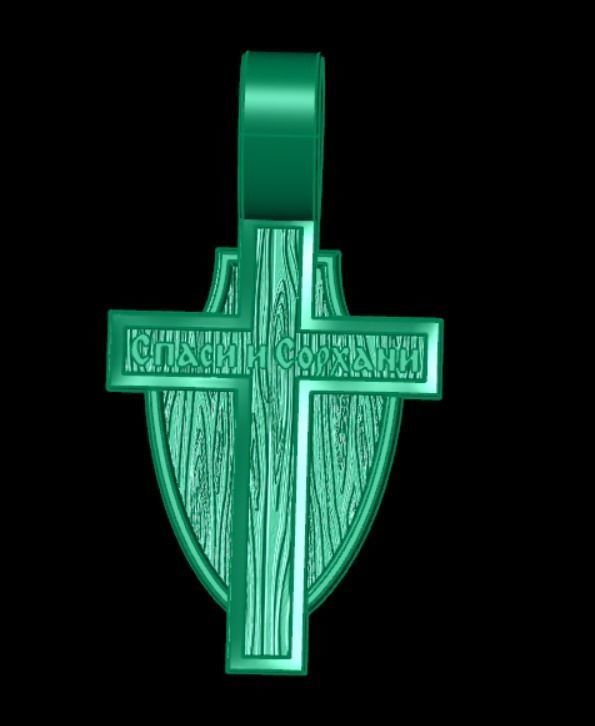 Pendant cross od56 3D print model_11