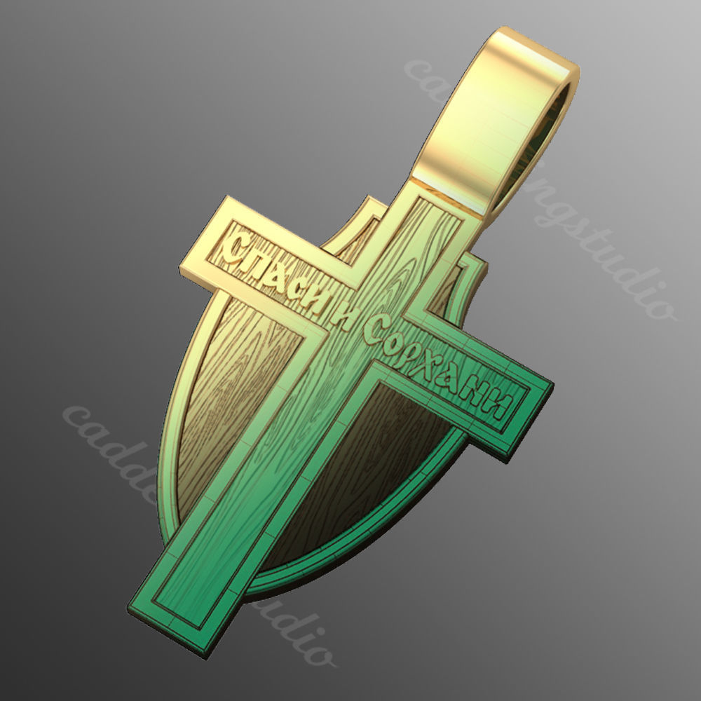 Pendant cross od56 3D print model_4