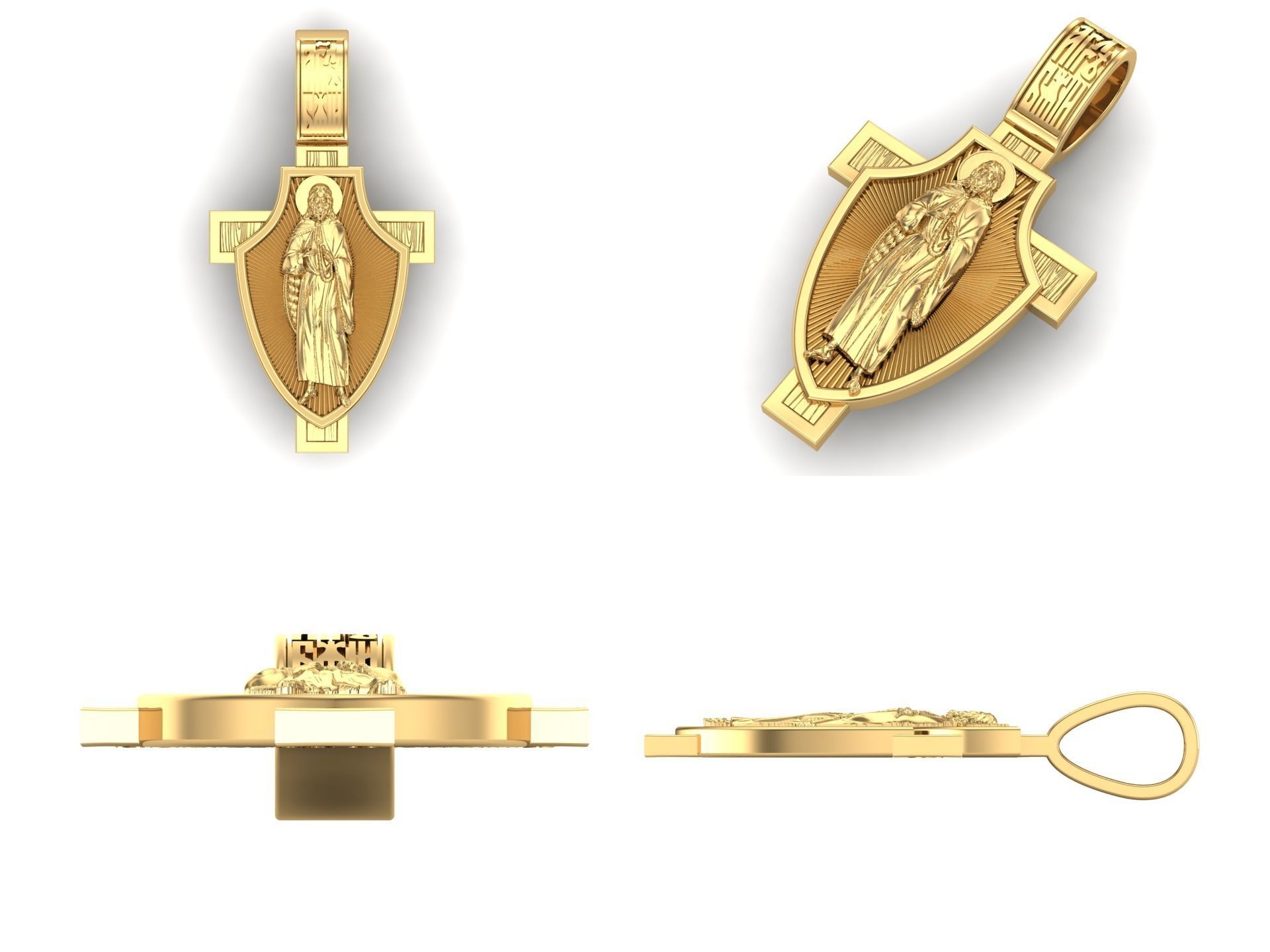 Pendant cross od56 3D print model_6