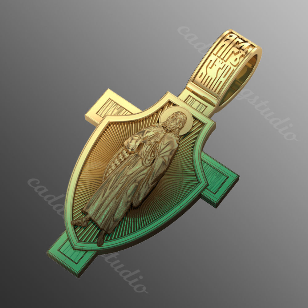 Pendant cross od56 3D print model_1