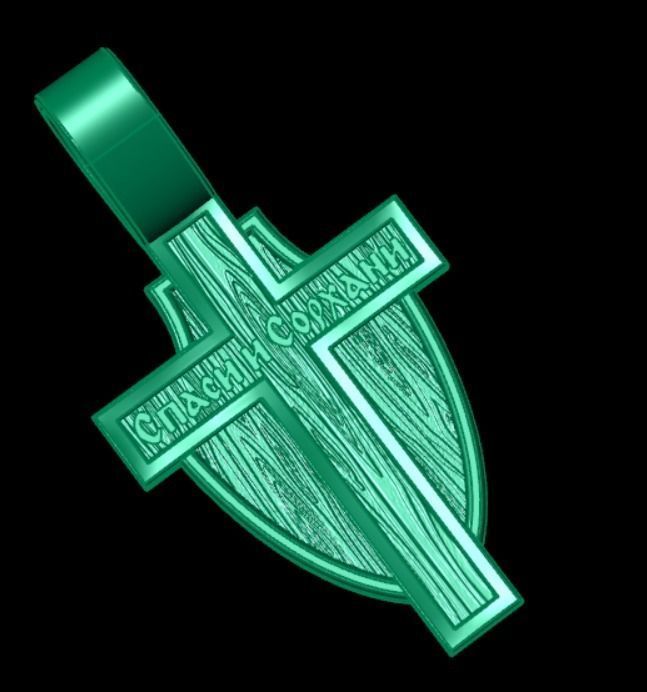 Pendant cross od56 3D print model_14