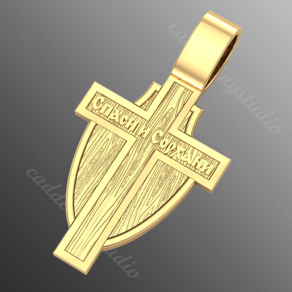 Pendant cross od56 3D print model_3
