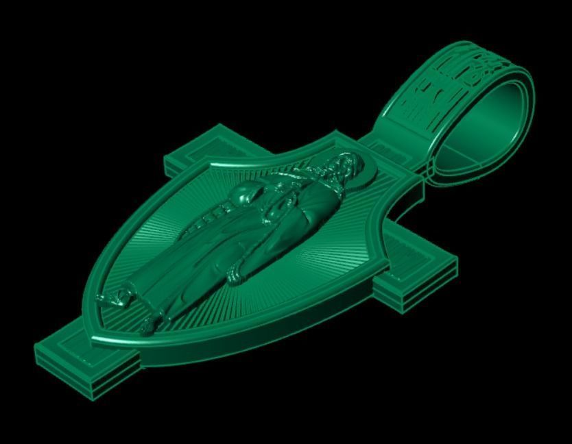 Pendant cross od56 3D print model_10