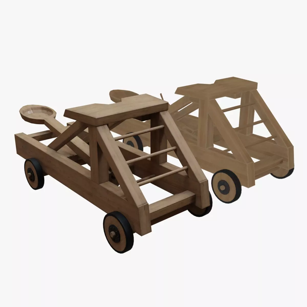 3D Catapult PBR - TOON Low-poly 3D model