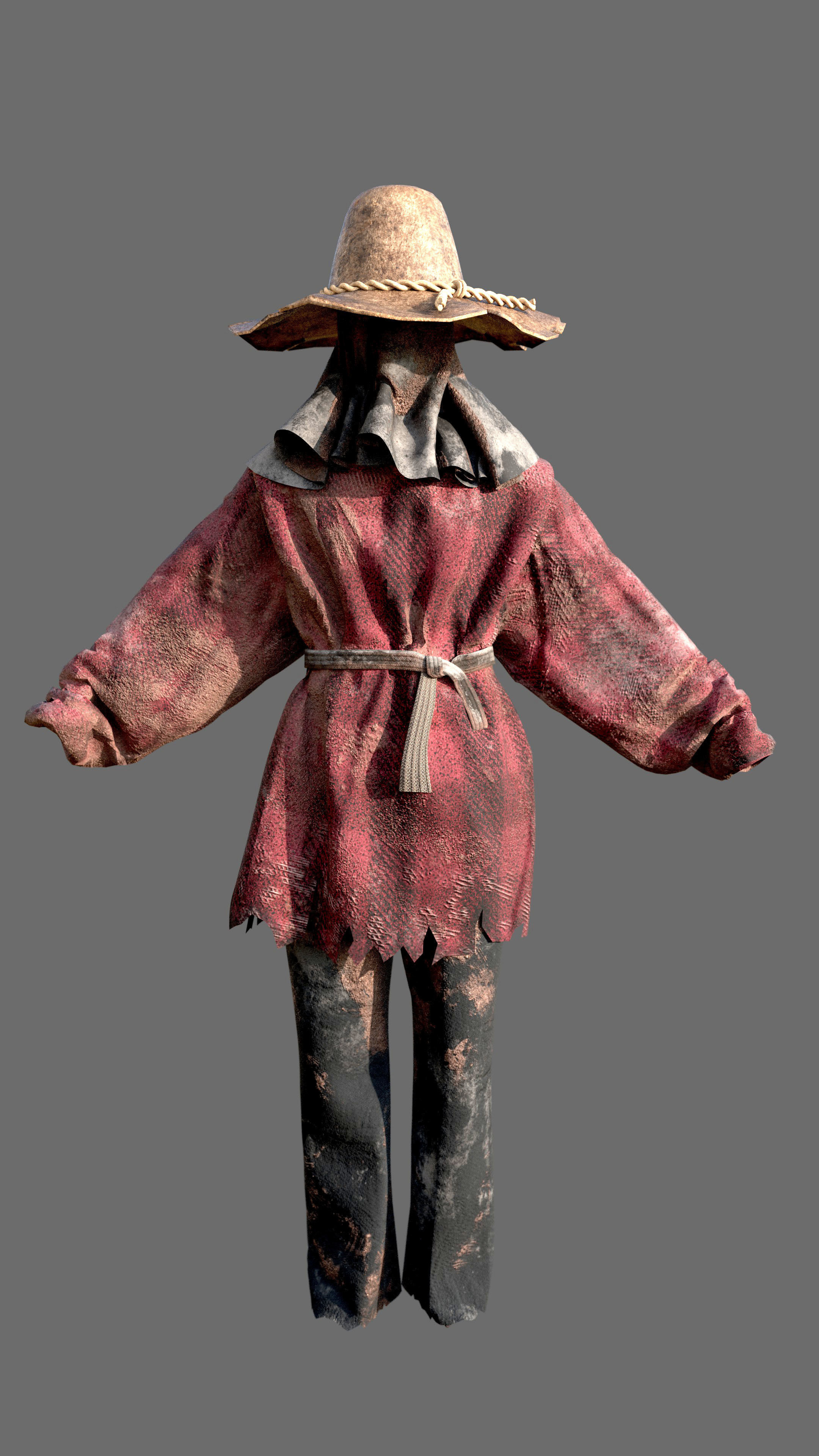Scarecrow Halloween Character Rig 3D model_1
