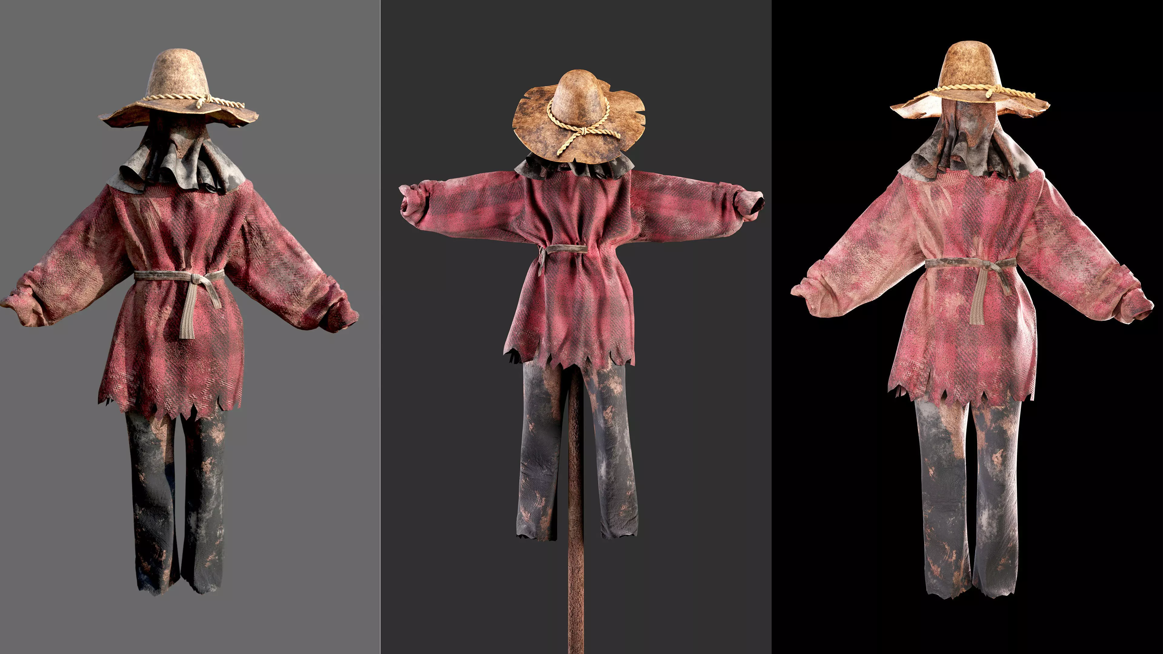 Scarecrow Halloween Character Rig 3D model_0
