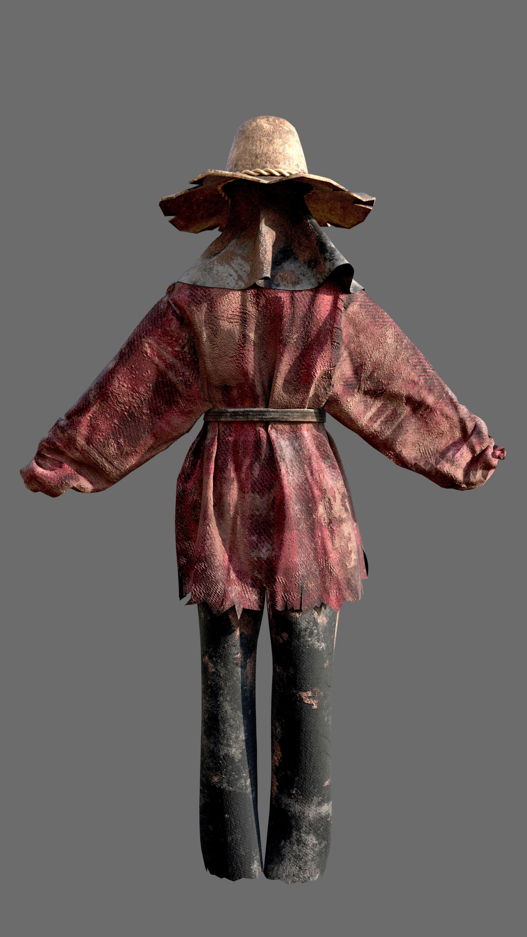 Scarecrow Halloween Character Rig 3D model_3