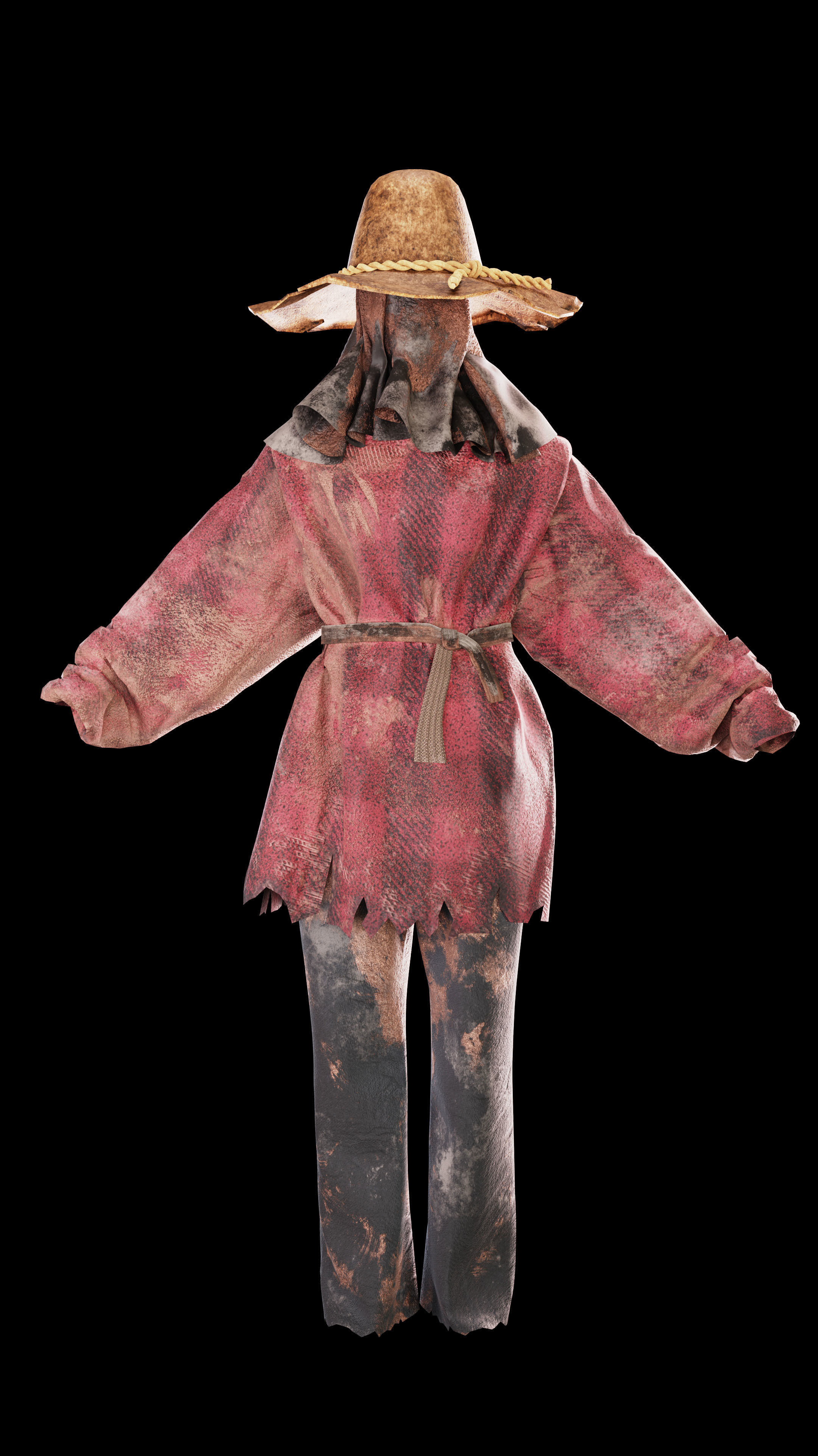 Scarecrow Halloween Character Rig 3D model_5