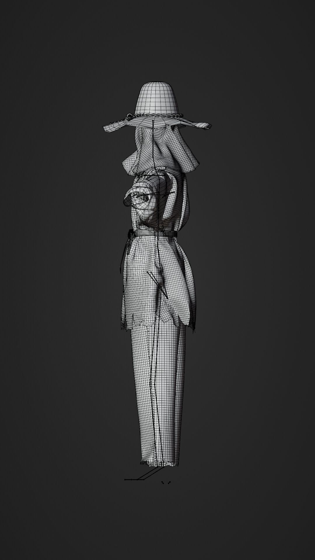 Scarecrow Halloween Character Rig 3D model_11