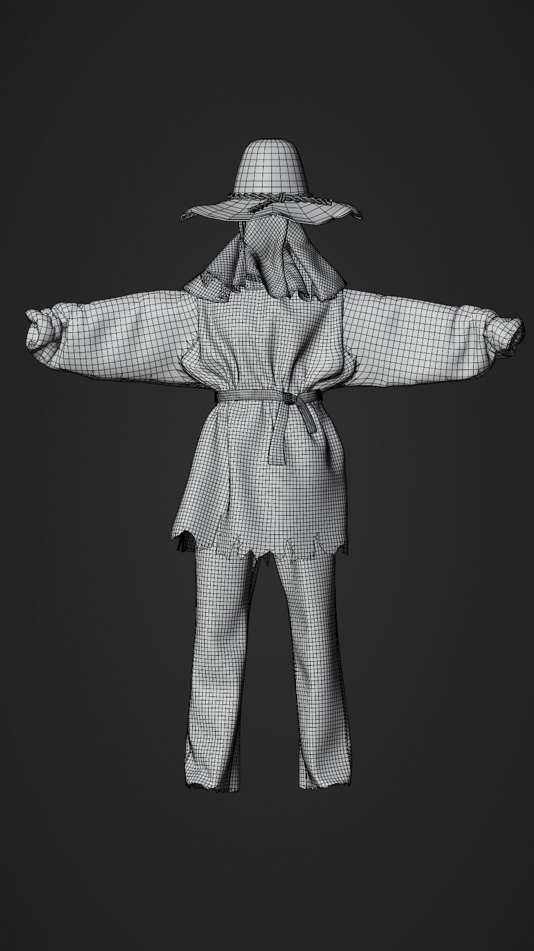 Scarecrow Halloween Character Rig 3D model_10