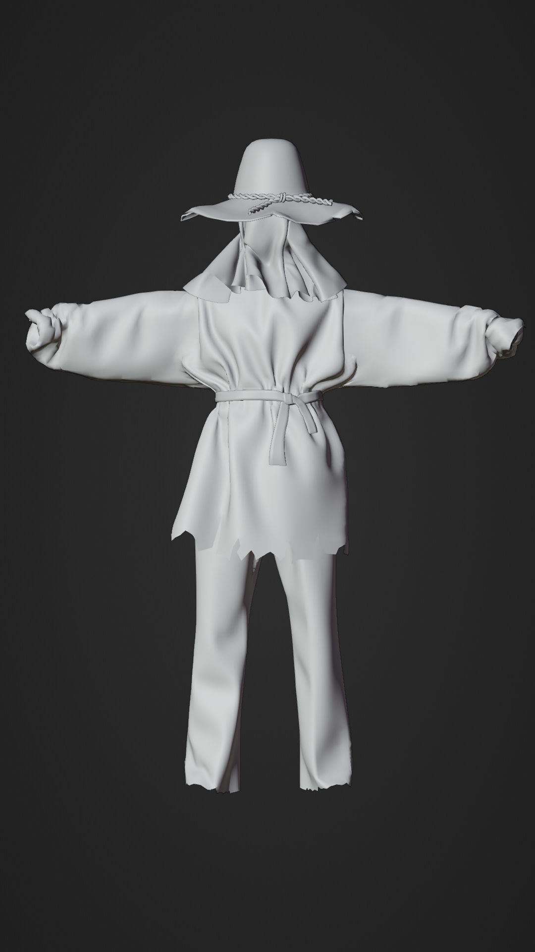 Scarecrow Halloween Character Rig 3D model_9