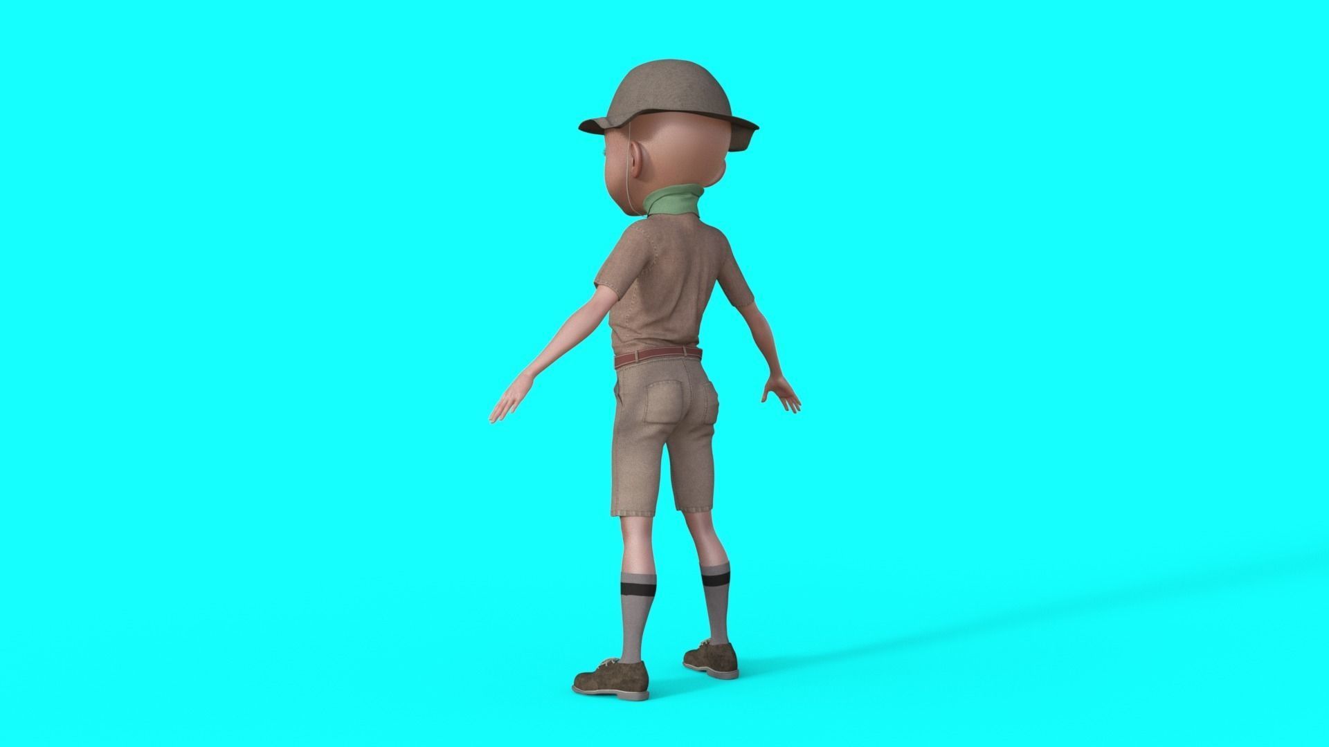Cartoon Scout Man 3D model_19