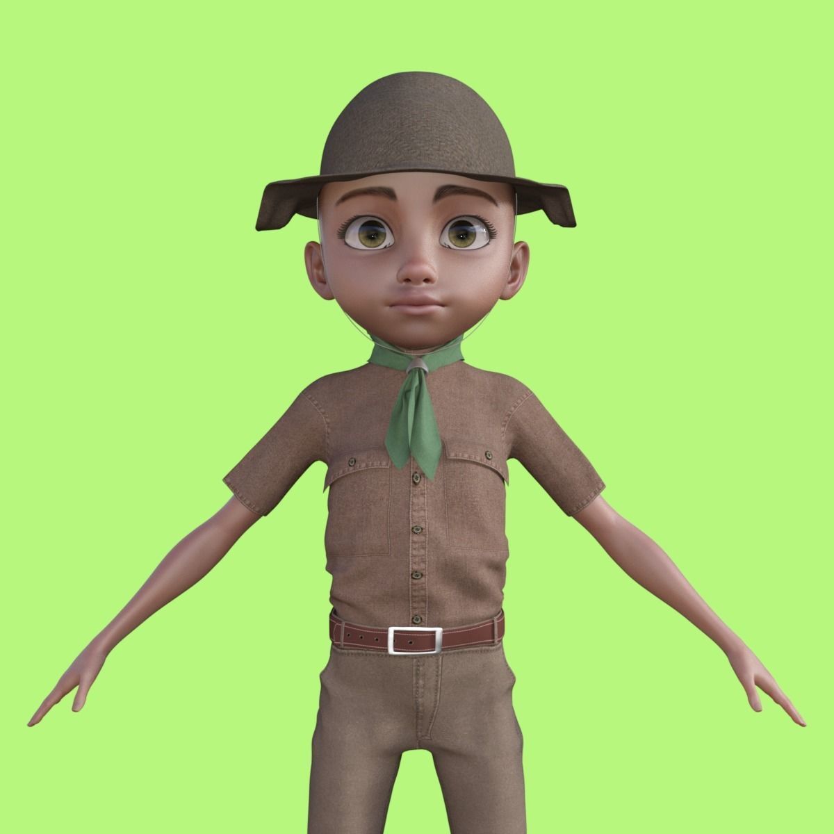 Cartoon Scout Man 3D model_20