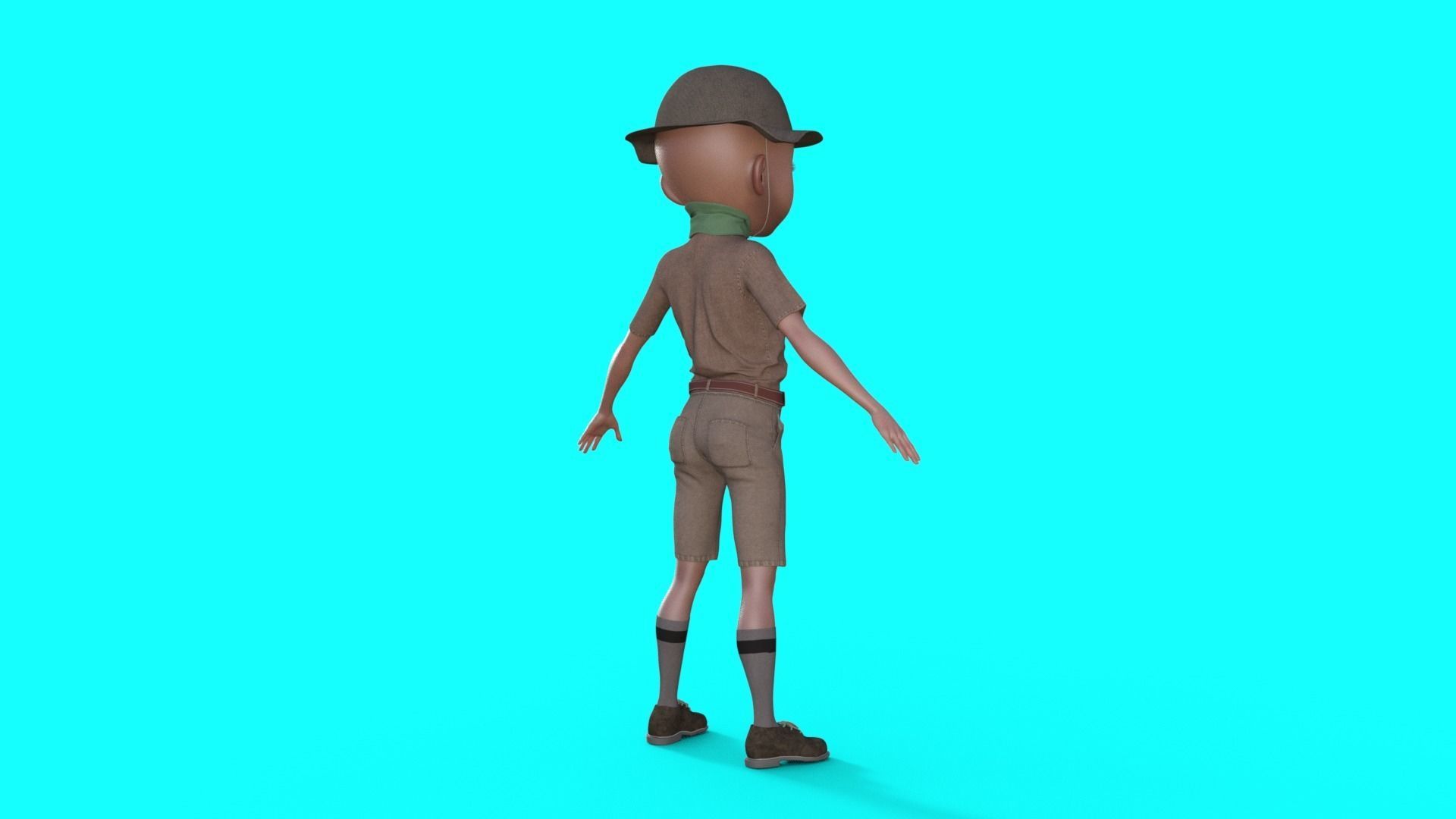 Cartoon Scout Man 3D model_13