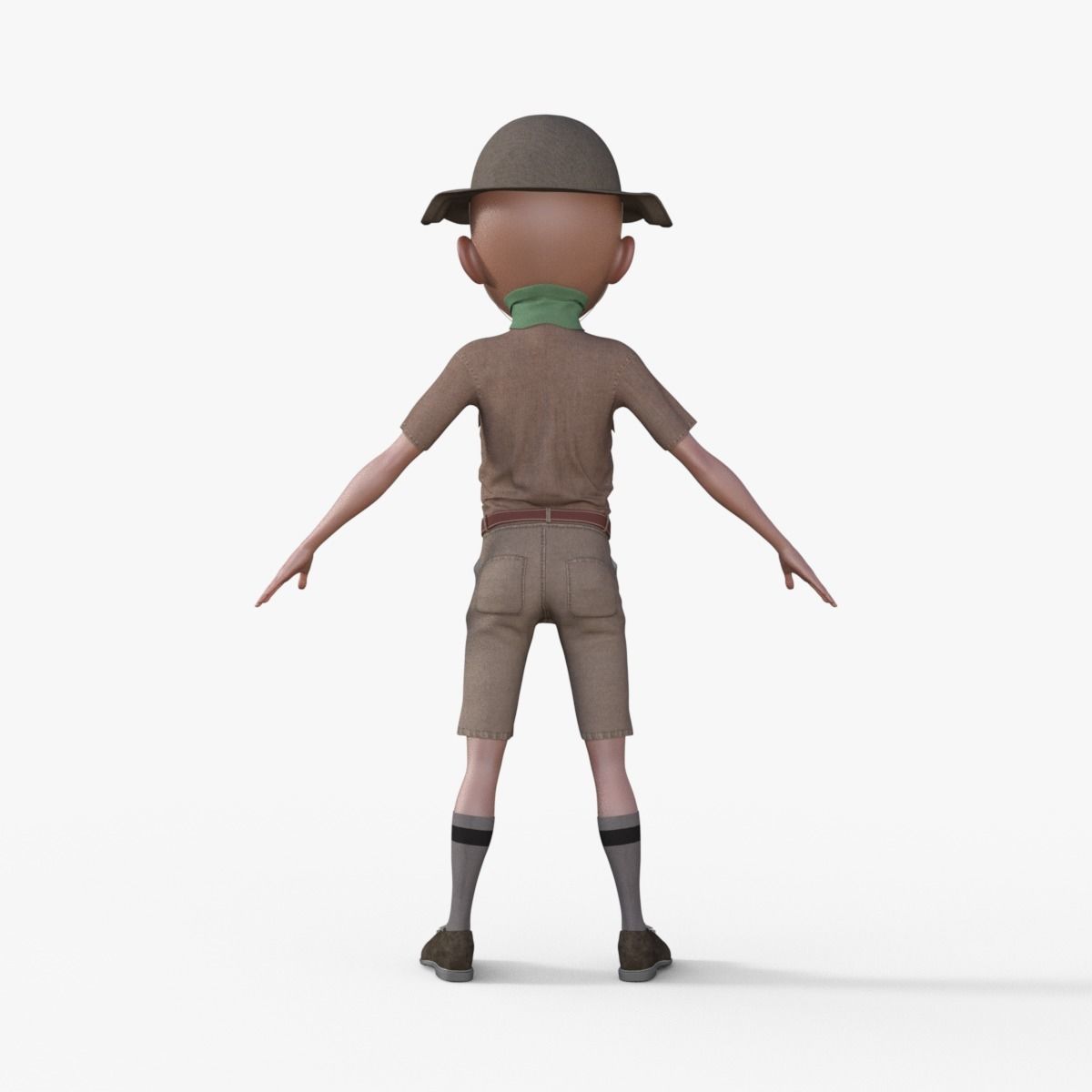 Cartoon Scout Man 3D model_4