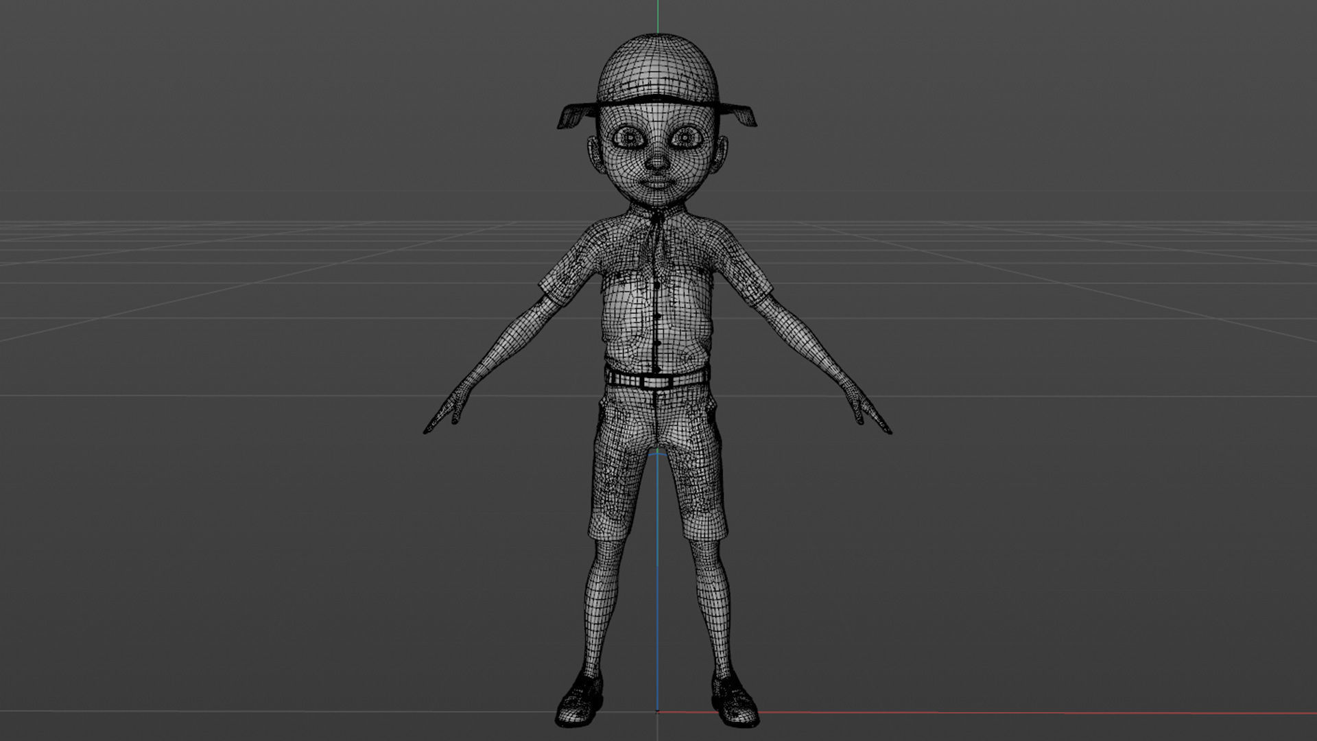 Cartoon Scout Man 3D model_28