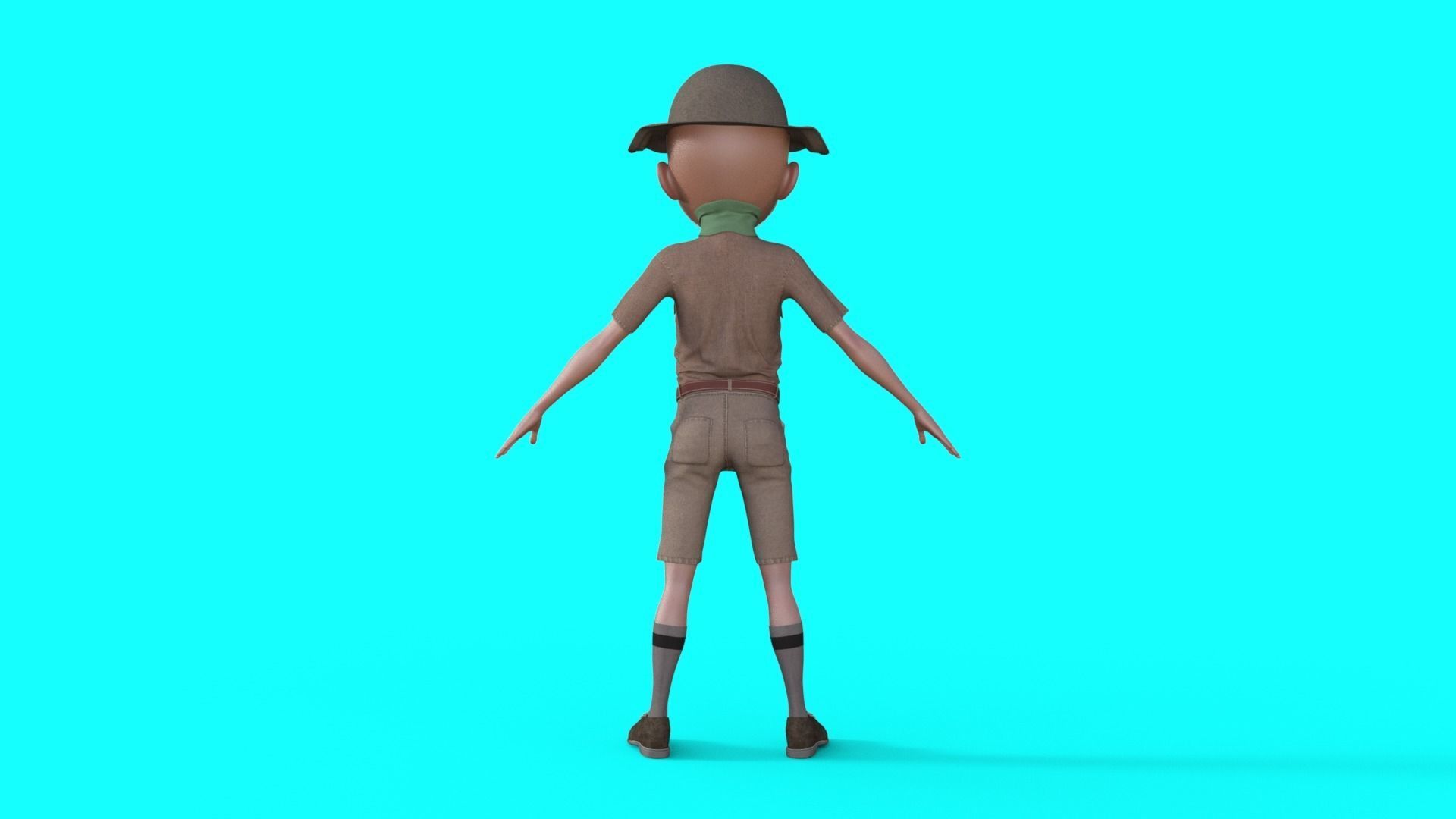 Cartoon Scout Man 3D model_12