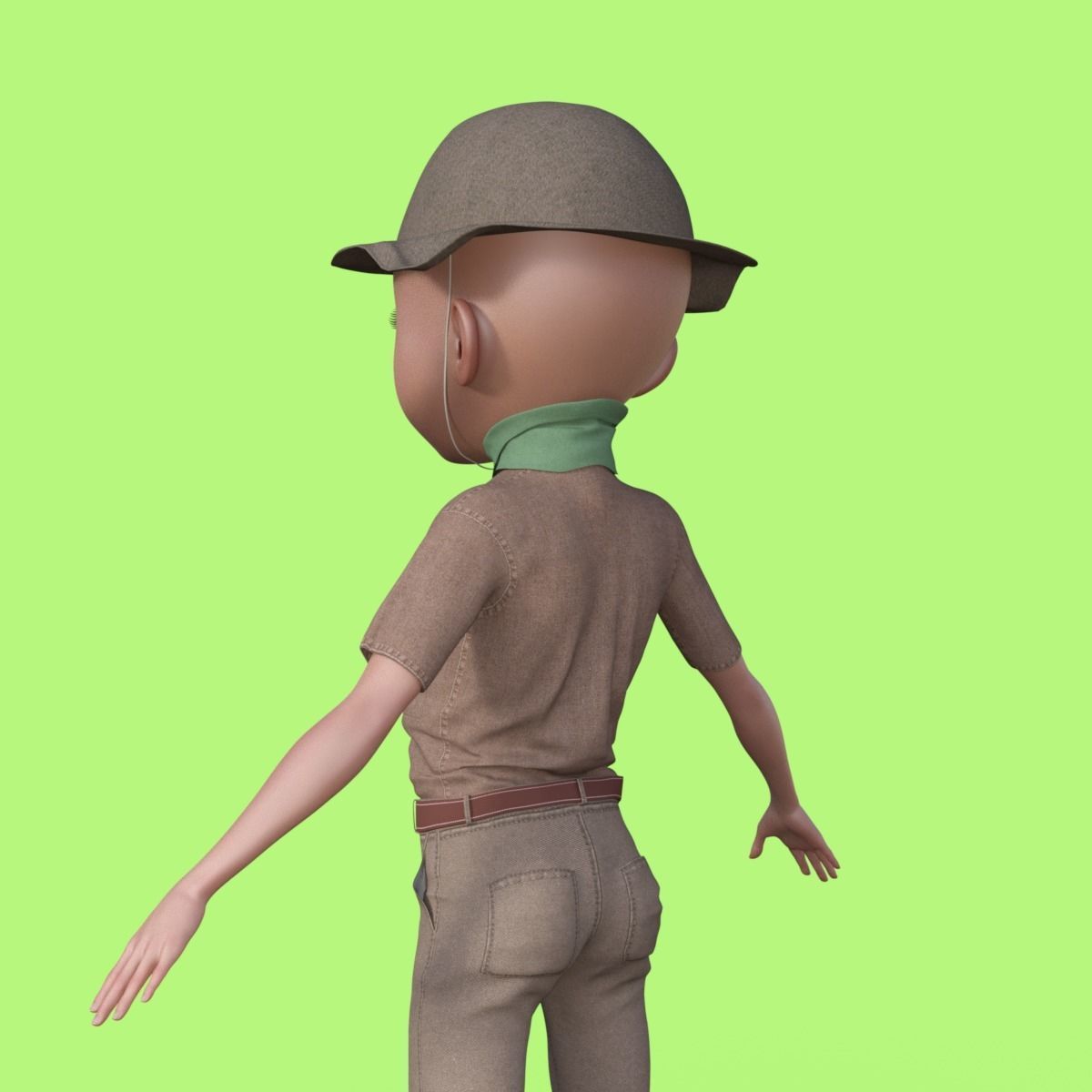 Cartoon Scout Man 3D model_23