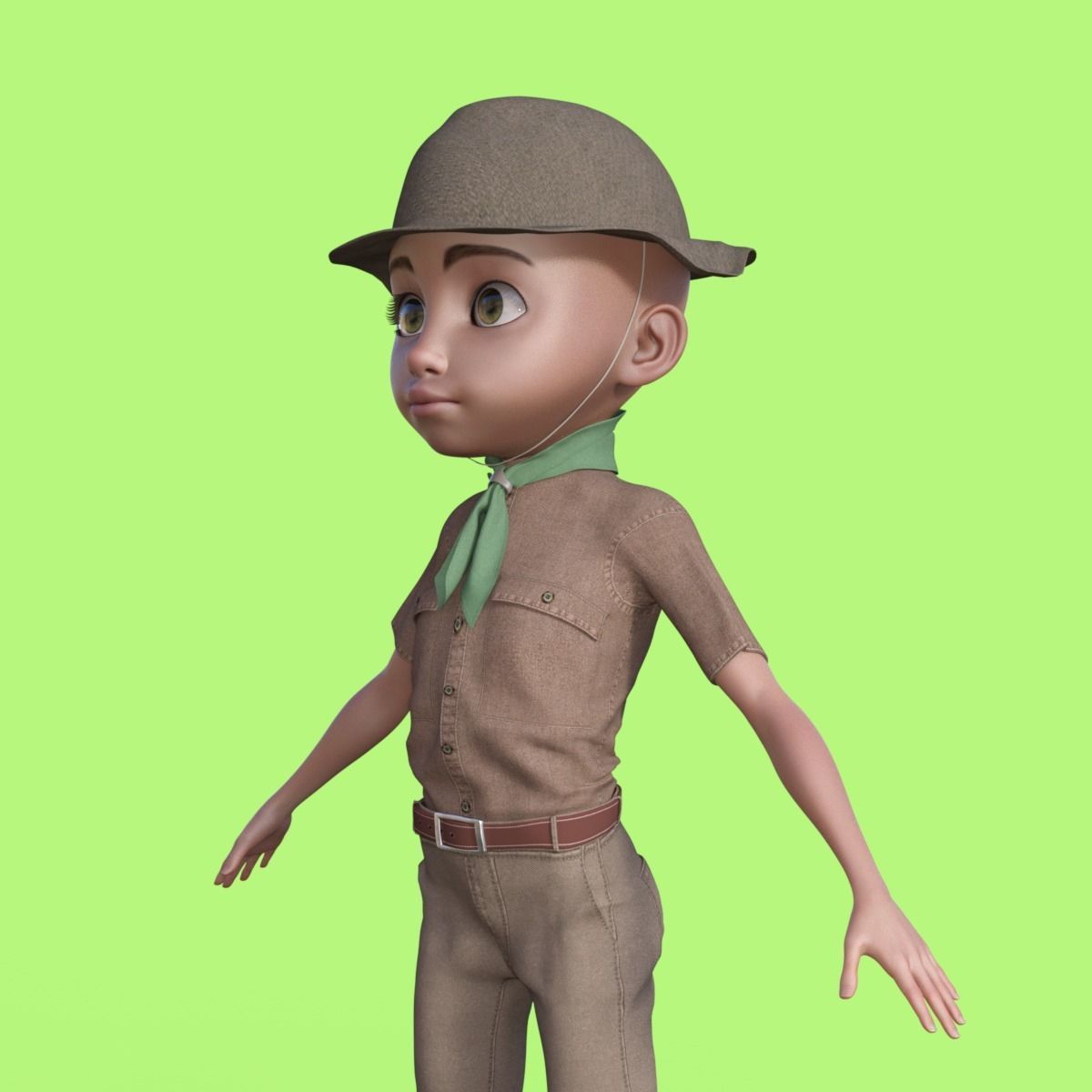 Cartoon Scout Man 3D model_21