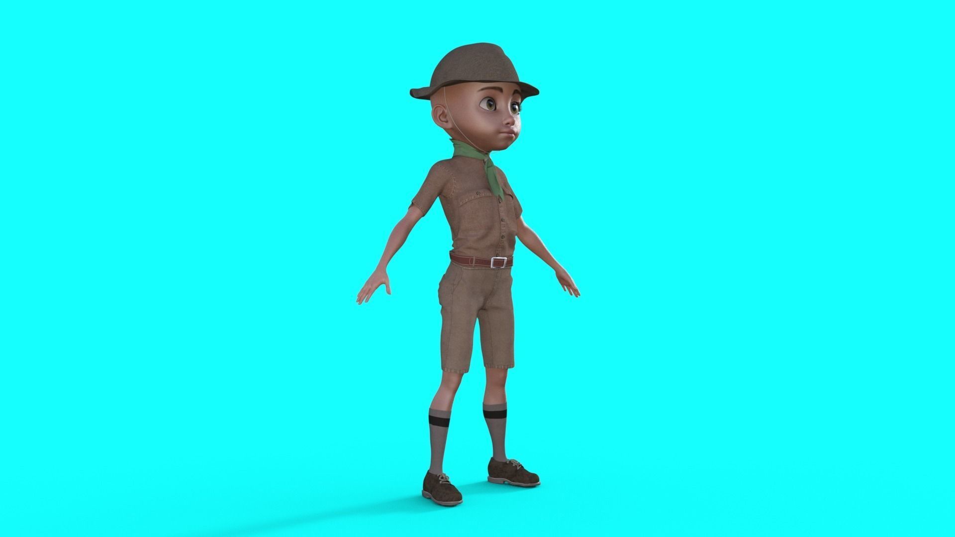 Cartoon Scout Man 3D model_15