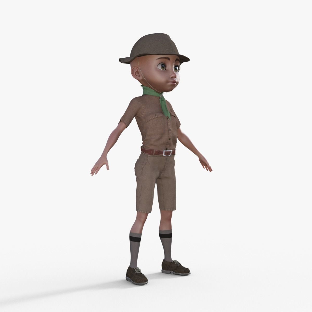 Cartoon Scout Man 3D model_7