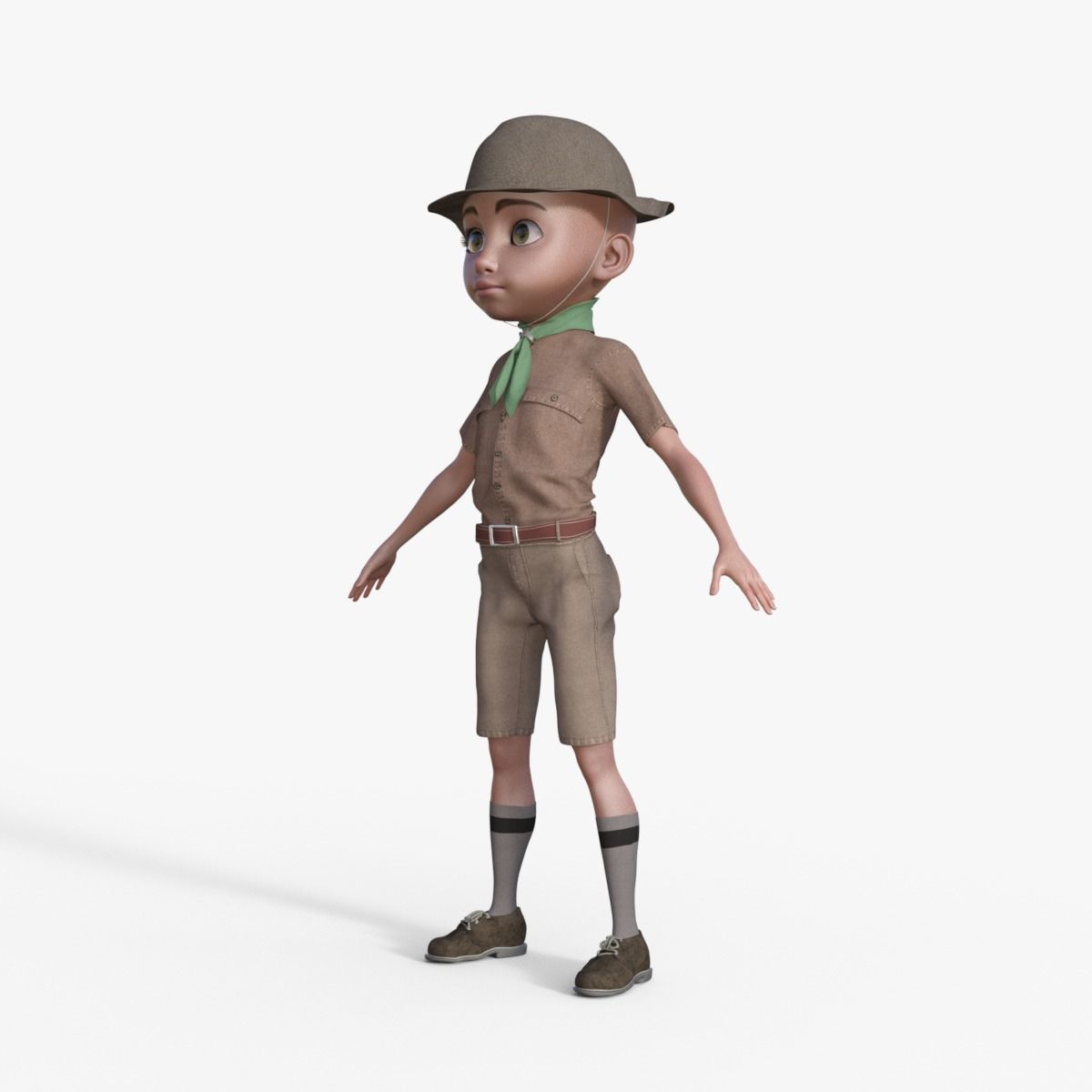 Cartoon Scout Man 3D model_1
