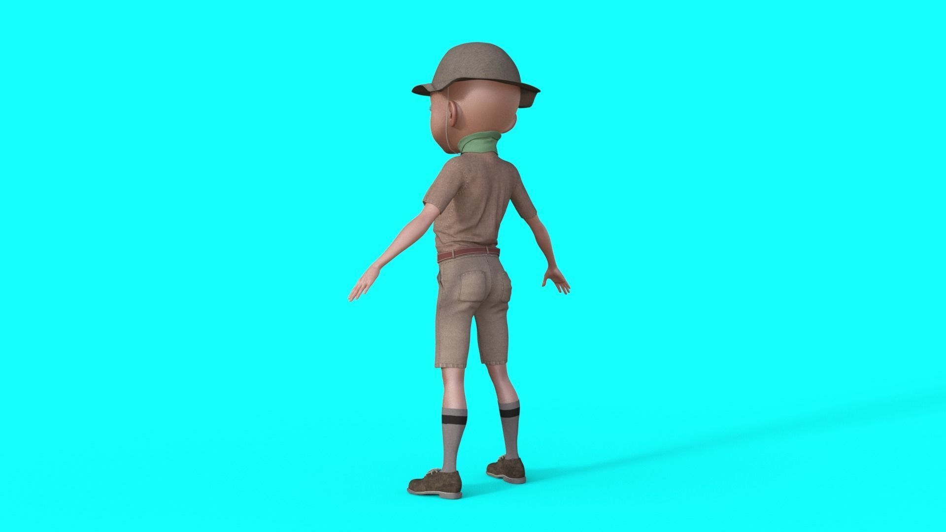 Cartoon Scout Man 3D model_11