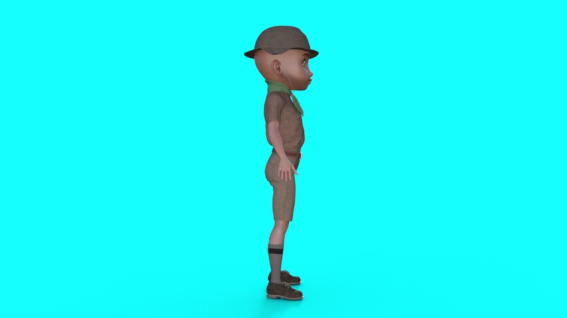 Cartoon Scout Man 3D model_14