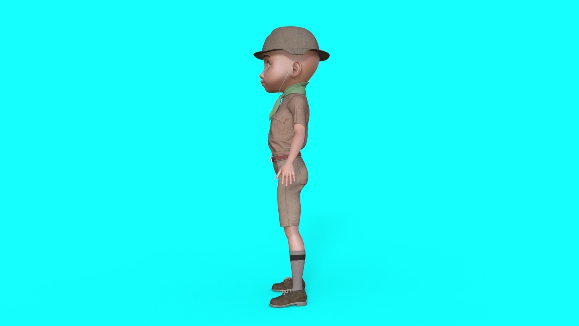 Cartoon Scout Man 3D model_10