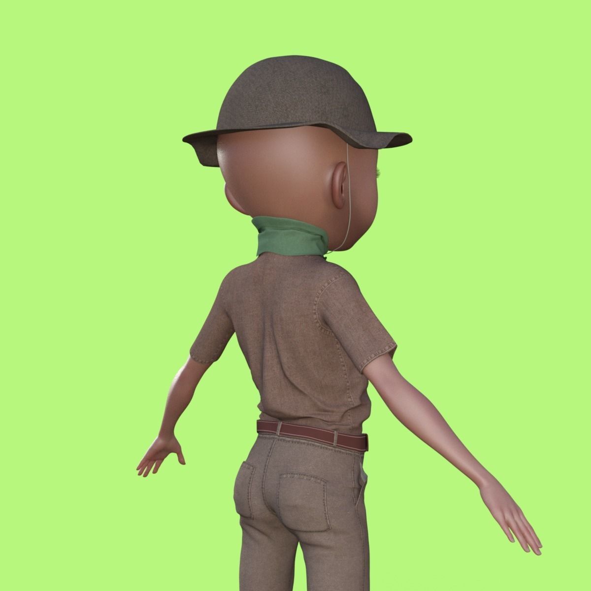 Cartoon Scout Man 3D model_25