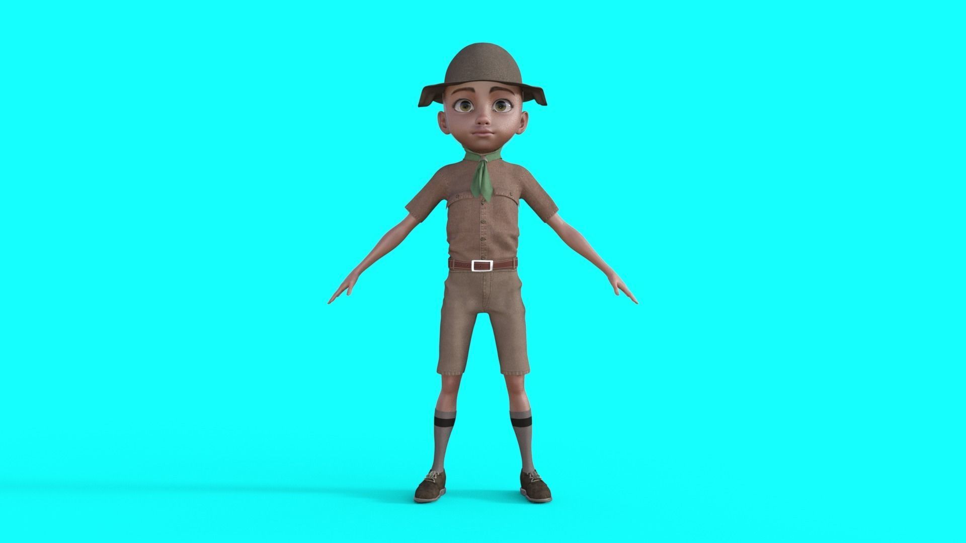 Cartoon Scout Man 3D model_16