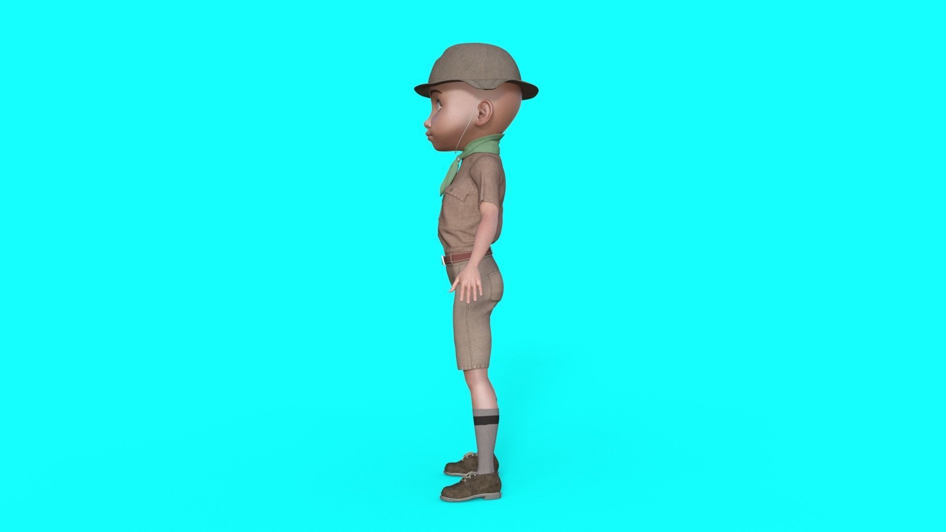 Cartoon Scout Man 3D model_18