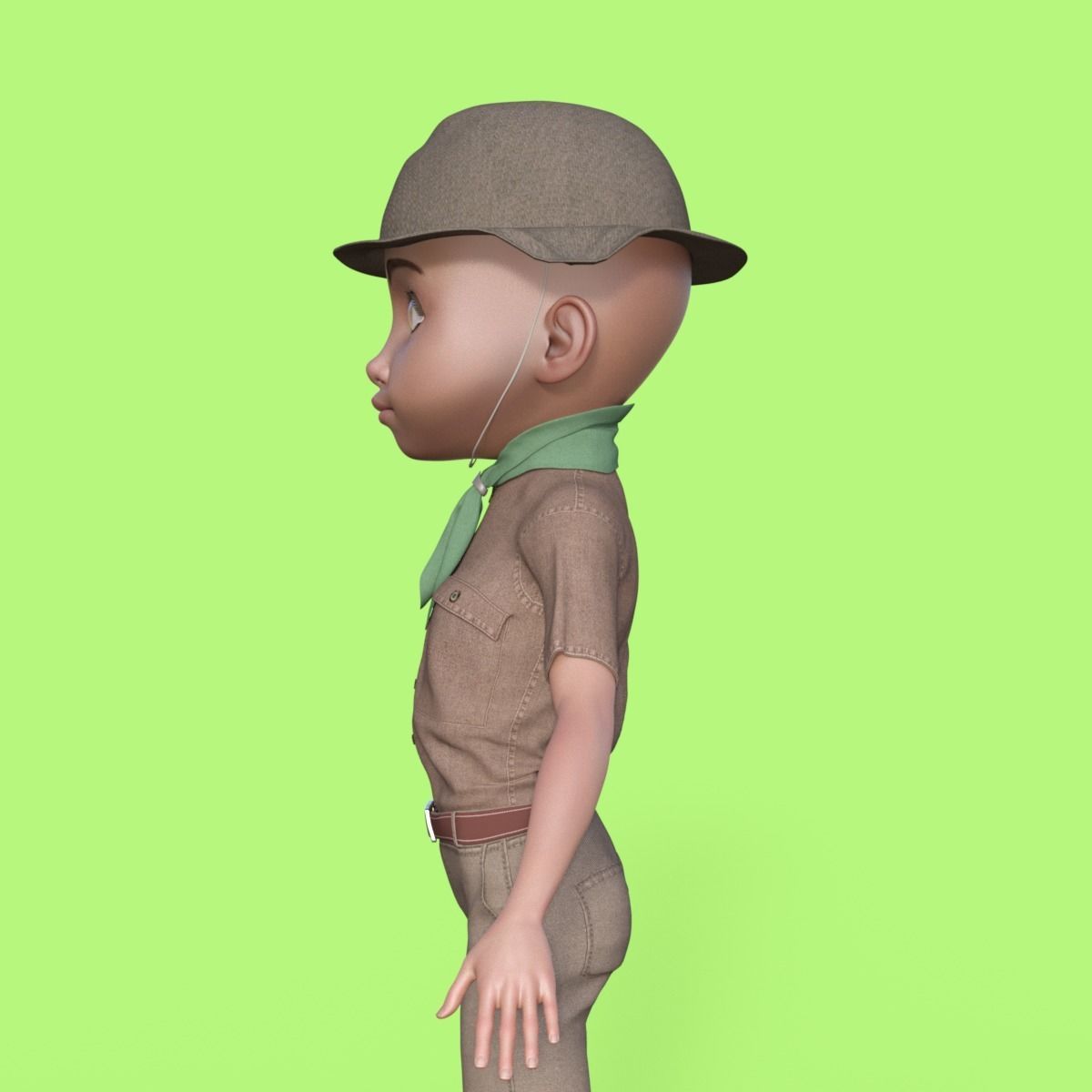 Cartoon Scout Man 3D model_22